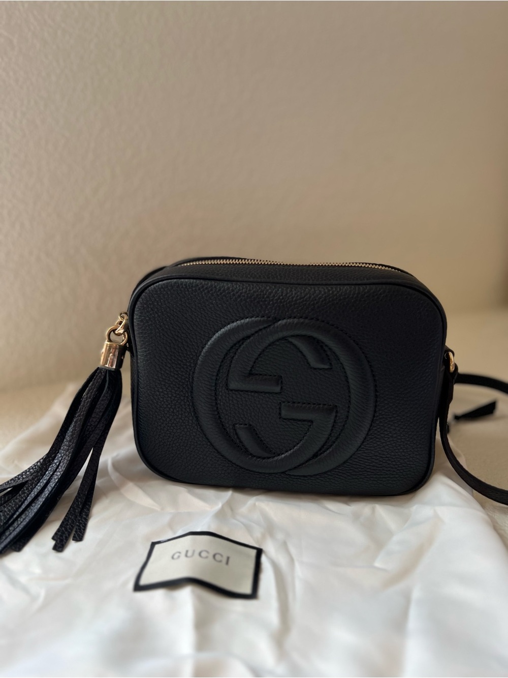 Gucci Pebbled Calfskin Small Soho Disco Bag Black Crossbody